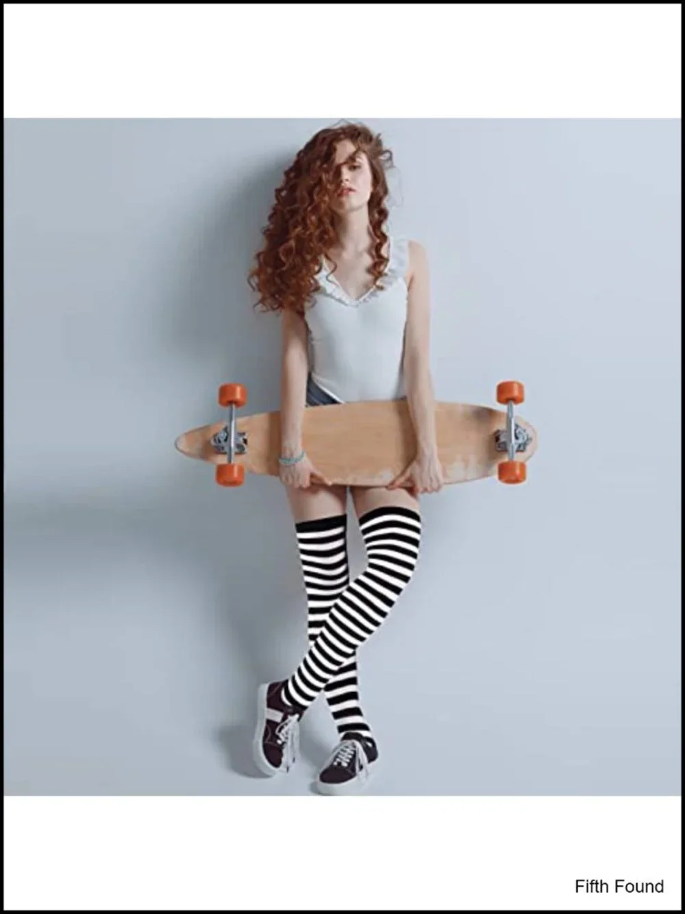Striped Knee High Socks & Fingerless Gloves Set for Halloween Costume